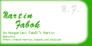 martin fabok business card